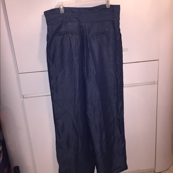DENIM HIGH WAIST WIDE LEG PANTS - SIZE 12...NEW - Picture 3 of 3